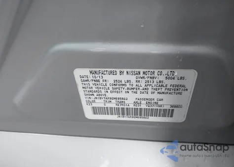 2014 Infiniti Q50 Base z USA, uszkodzony, nr VIN JN1BV7AR9EM695842